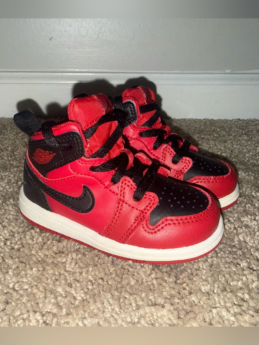 Toddler's Jordan 1 Mid "Reverse Bred" Gym Red/Black-White